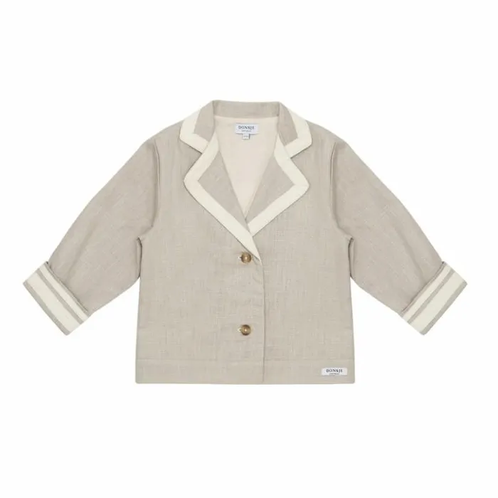 Donsje Amsterdam Jackets and Gilets Boys Quirijn Linen Blazer Soft Taupe