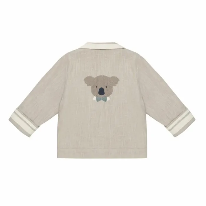 Donsje Amsterdam Jackets and Gilets Boys Quirijn Linen Blazer Soft Taupe
