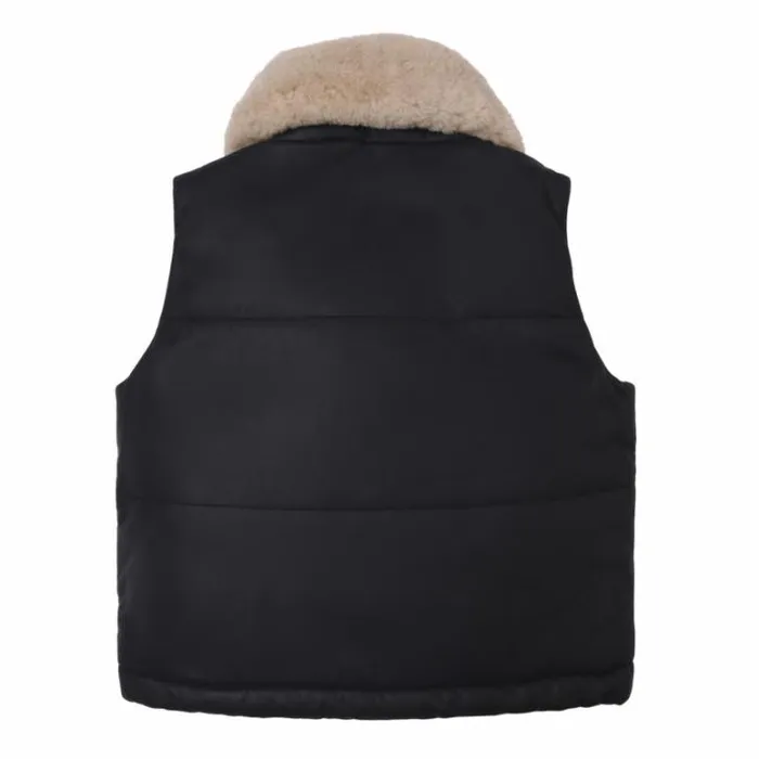 Donsje Amsterdam Jackets and Gilets Girls Bees Leather Bodywarmer Navy Leather