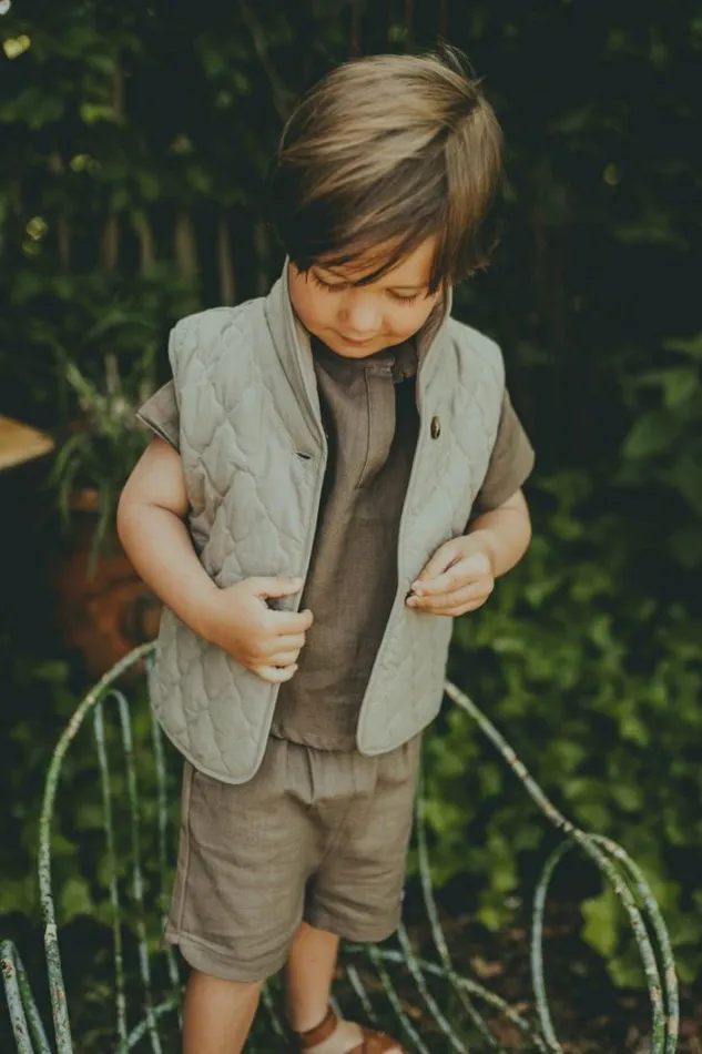 Donsje Amsterdam Jackets and Gilets Girls Blom Gilet Stone Grey