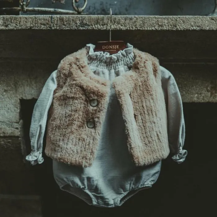 Donsje Amsterdam Jackets and Gilets Girls Tinge Gilet Clay Teddy