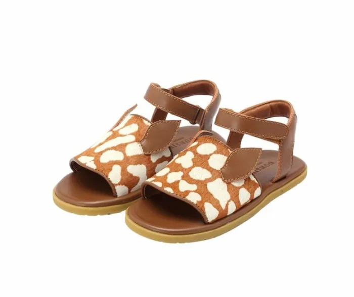 Donsje Amsterdam Sandals Girls Lara Sandals Brown Spotted Cow Hair