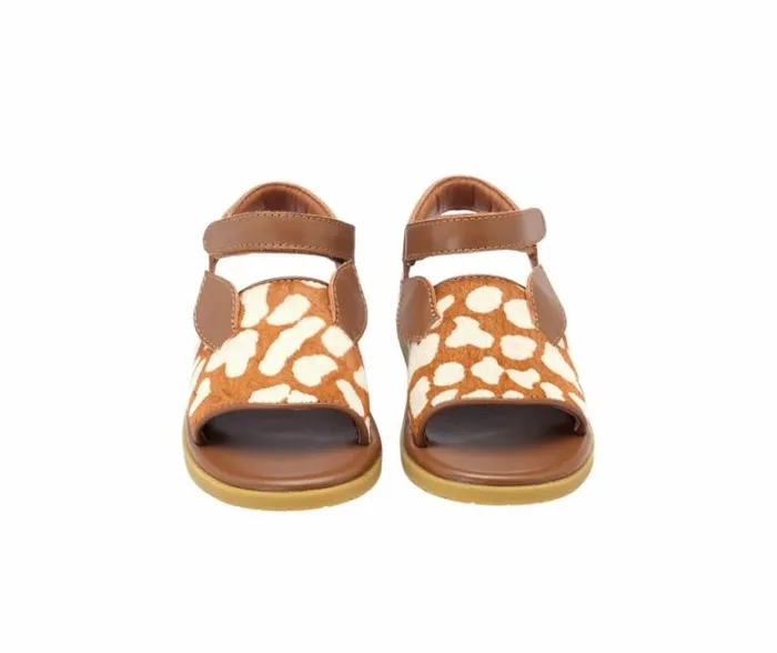 Donsje Amsterdam Sandals Girls Lara Sandals Brown Spotted Cow Hair