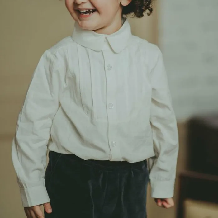 Donsje Amsterdam Shirts and Blouses Boys Pagea Tuxedo Shirt Off White