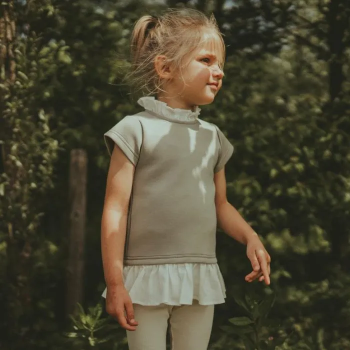 Donsje Amsterdam Shirts and Blouses Girls Joelle Top Sage Grey