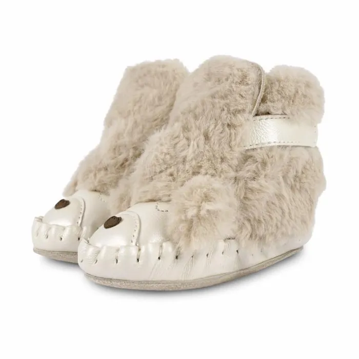Donsje Amsterdam Shoes Baby Kapi Exclusive Booties Light Beige Soft Faux Fur