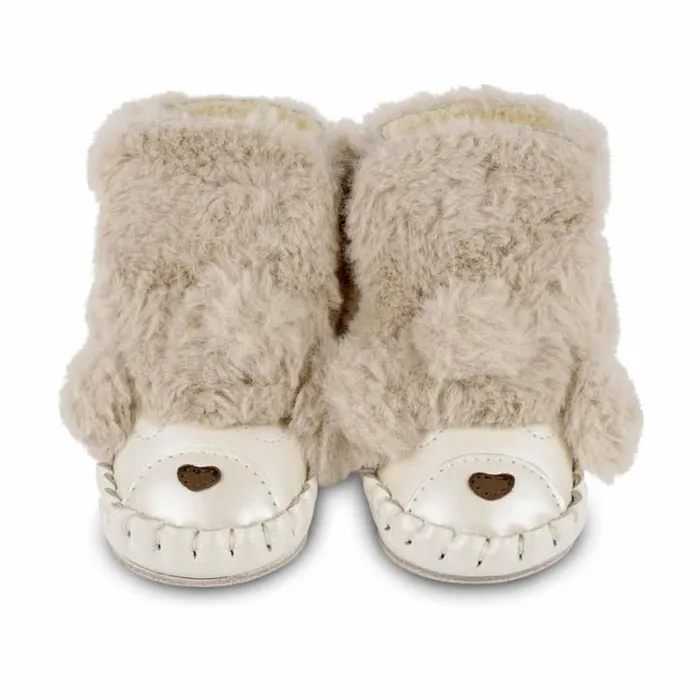 Donsje Amsterdam Shoes Baby Kapi Exclusive Booties Light Beige Soft Faux Fur