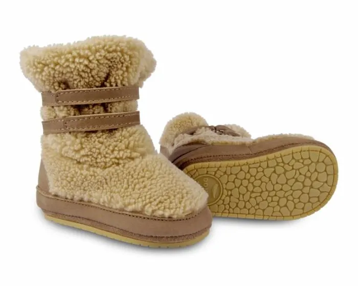 Donsje Amsterdam Shoes Baby Larisso Booties Beige Curly Faux Fur