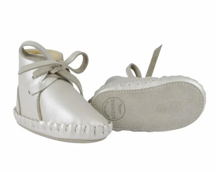 Donsje Amsterdam Shoes Baby Pina Exclusive Off White Metallic Leather