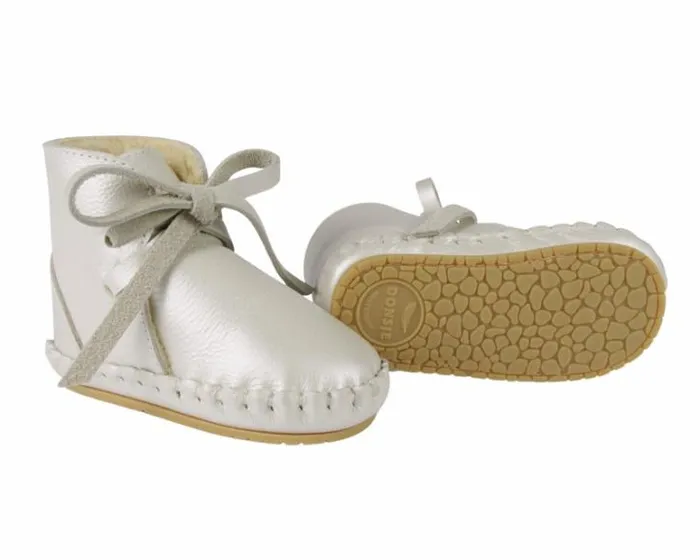 Donsje Amsterdam Shoes Baby Pina Exclusive Off White Metallic Leather