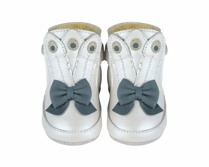 Donsje Amsterdam Shoes Baby Ponne Off White Metallic Leather