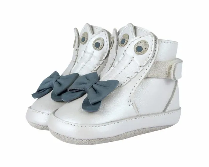Donsje Amsterdam Shoes Baby Ponne Off White Metallic Leather