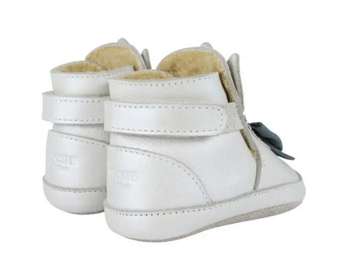 Donsje Amsterdam Shoes Baby Ponne Off White Metallic Leather