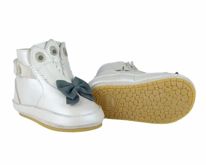 Donsje Amsterdam Shoes Baby Ponne Off White Metallic Leather