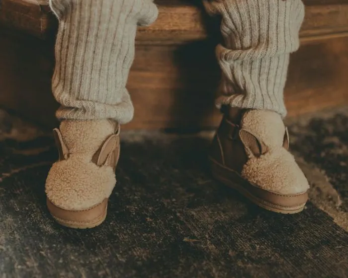 Donsje Amsterdam Shoes Baby Richy Booties Beige Curly Faux Fur