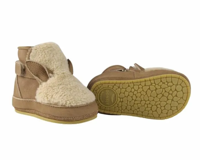 Donsje Amsterdam Shoes Baby Richy Booties Beige Curly Faux Fur