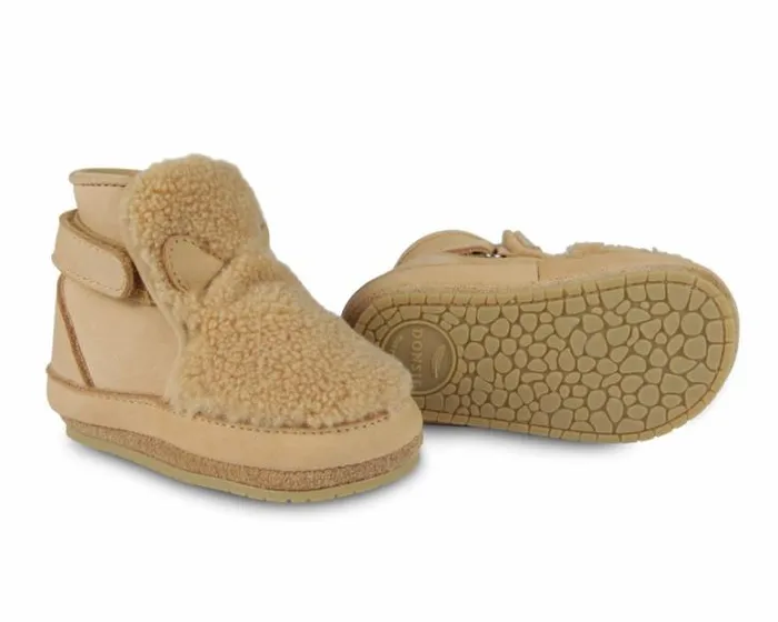 Donsje Amsterdam Shoes Baby Richy Caramel Curly Faux Fur