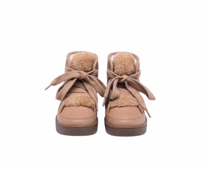 Donsje Amsterdam Sneakers Girls Flinn Hazelnut Leather