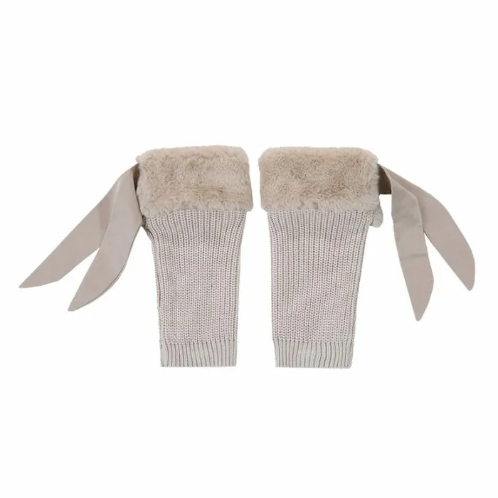 Donsje Amsterdam Socks and Tights Girls Gina Leg Warmers Light Teddy