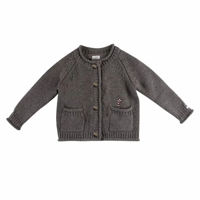 Donsje Amsterdam Sweaters and Cardigans Baby Bieka Cardigan Dark Taupe Melange
