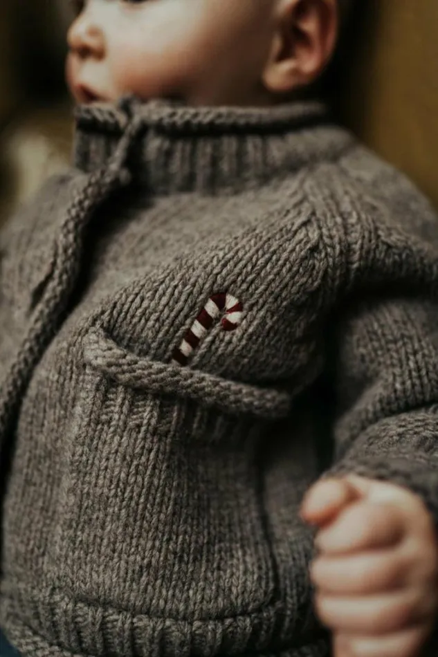 Donsje Amsterdam Sweaters and Cardigans Baby Bieka Cardigan Dark Taupe Melange