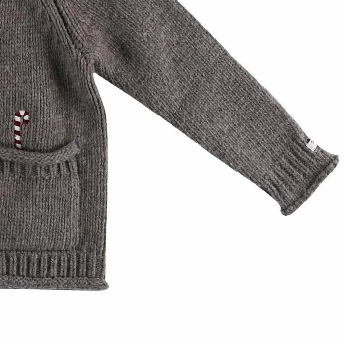 Donsje Amsterdam Sweaters and Cardigans Baby Bieka Cardigan Dark Taupe Melange