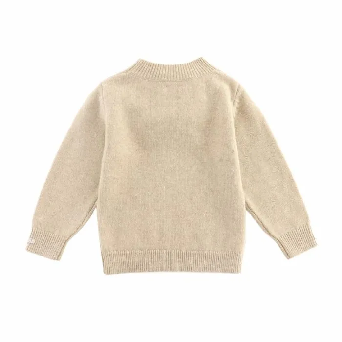 Donsje Amsterdam Sweaters and Cardigans Baby Denn Merino Wool Sweater Biscotti Melange