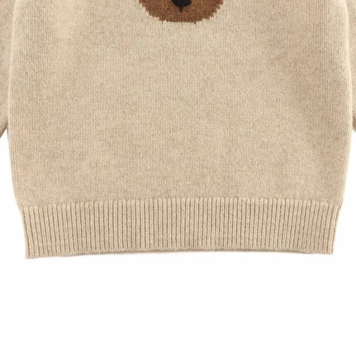 Donsje Amsterdam Sweaters and Cardigans Baby Denn Merino Wool Sweater Biscotti Melange