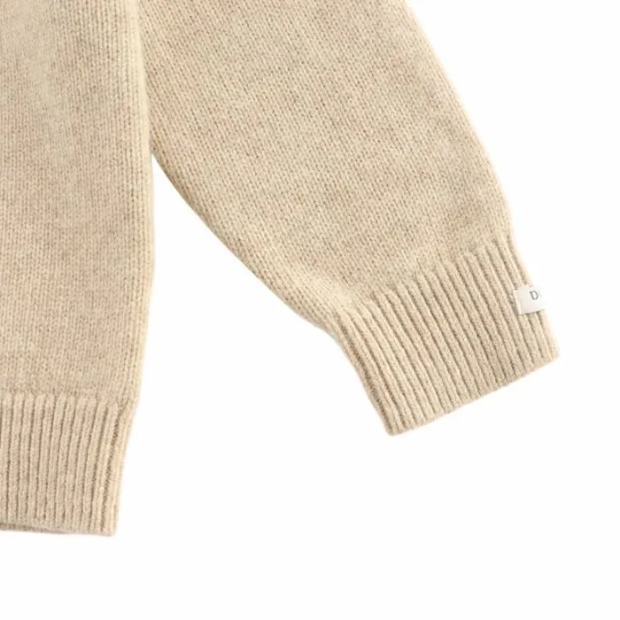 Donsje Amsterdam Sweaters and Cardigans Baby Denn Merino Wool Sweater Biscotti Melange