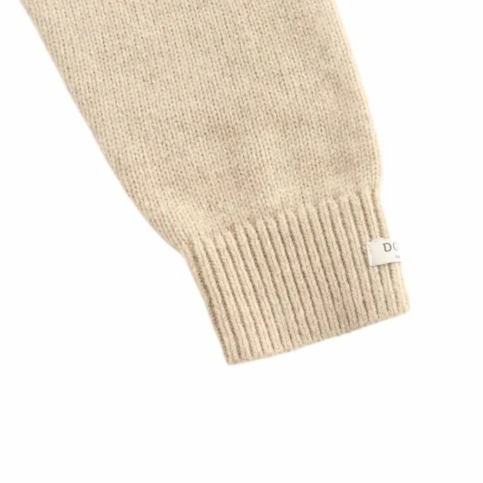 Donsje Amsterdam Sweaters and Cardigans Baby Denn Merino Wool Sweater Biscotti Melange