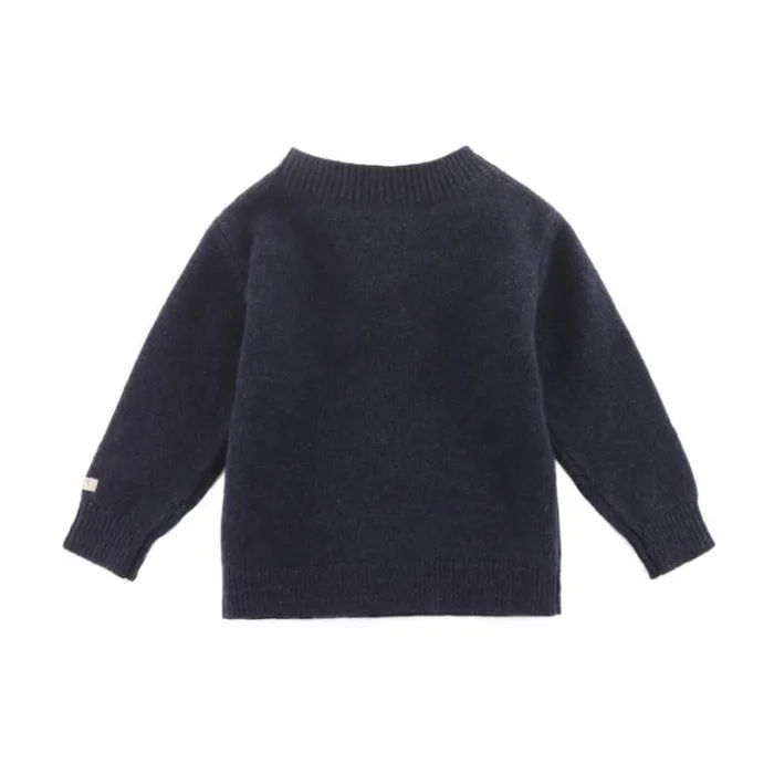 Donsje Amsterdam Sweaters and Cardigans Baby Denn Merino Wool Sweater Blue Marine Melange
