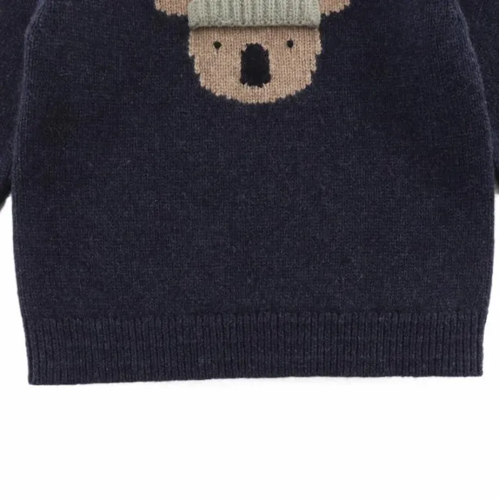 Donsje Amsterdam Sweaters and Cardigans Baby Denn Merino Wool Sweater Blue Marine Melange