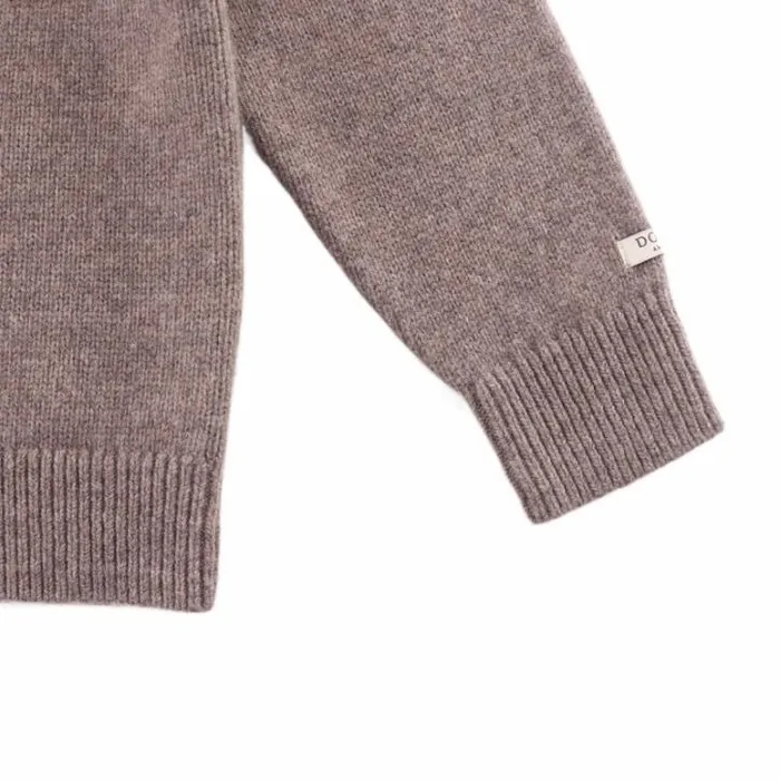 Donsje Amsterdam Sweaters and Cardigans Baby Denn Merino Wool Sweater Dark Taupe Melange