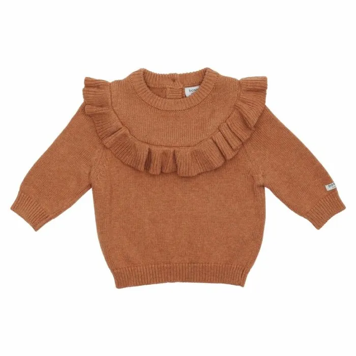 Donsje Amsterdam Sweaters and Cardigans Baby Mare Sweater Amber Brown Melange