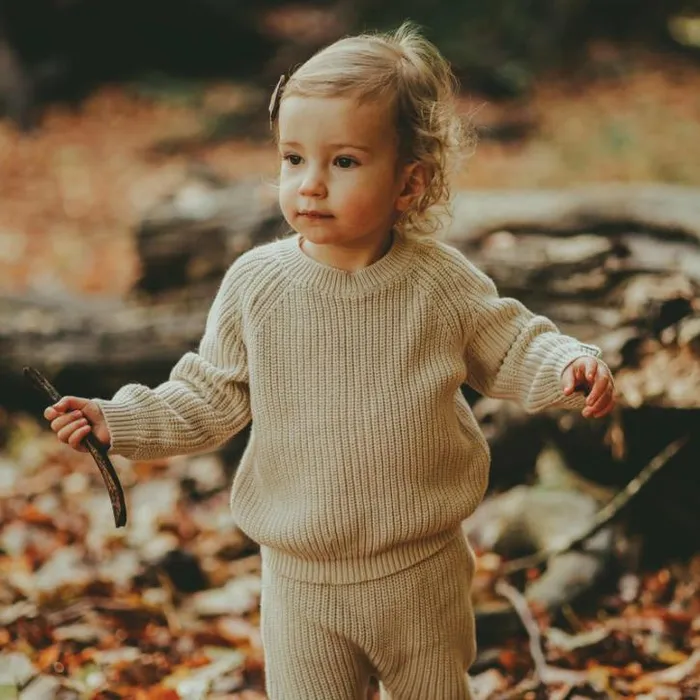 Donsje Amsterdam Sweaters and Cardigans Baby Qade Sweater Champagne