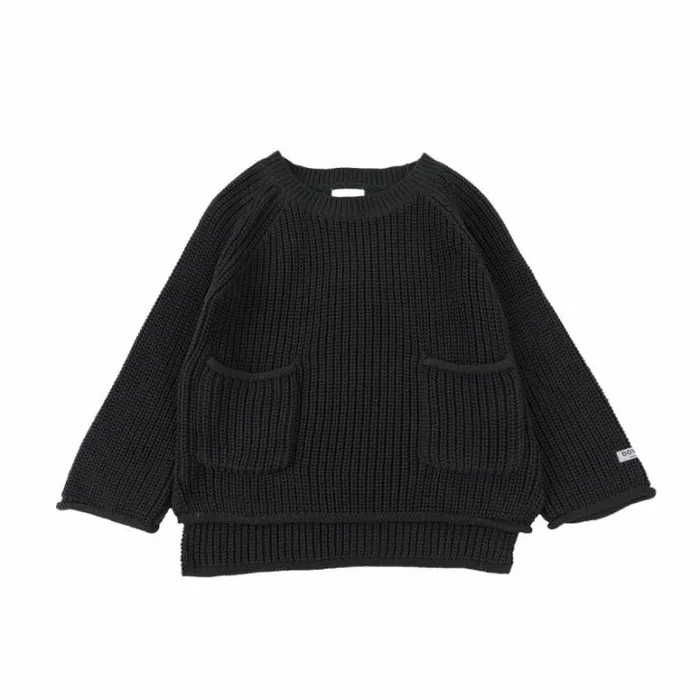 Donsje Amsterdam Sweaters and Cardigans Baby Qtella Sweater Anthracite Melange