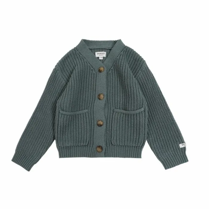 Donsje Amsterdam Sweaters and Cardigans Baby Timeo Cardigan Green Bay