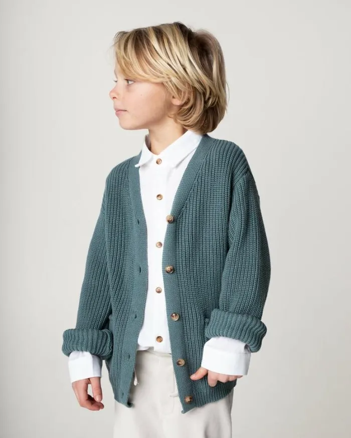 Donsje Amsterdam Sweaters and Cardigans Baby Timeo Cardigan Green Bay