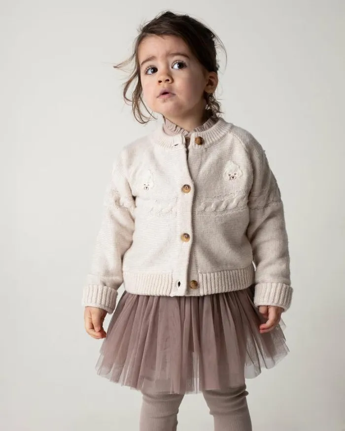 Donsje Amsterdam Sweaters and Cardigans Baby Wiesse Cardigan Soft Sand