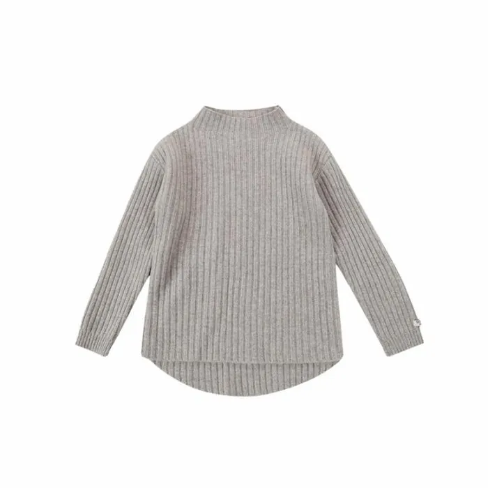 Donsje Amsterdam Sweaters and Cardigans Boys Dai Merino Wool Sweater Beige Melange