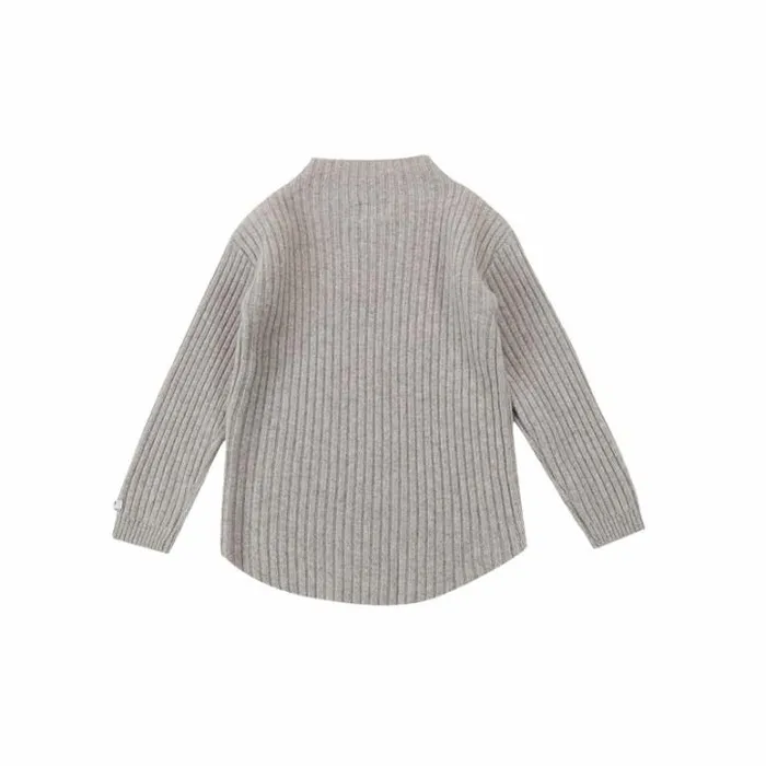 Donsje Amsterdam Sweaters and Cardigans Boys Dai Merino Wool Sweater Beige Melange