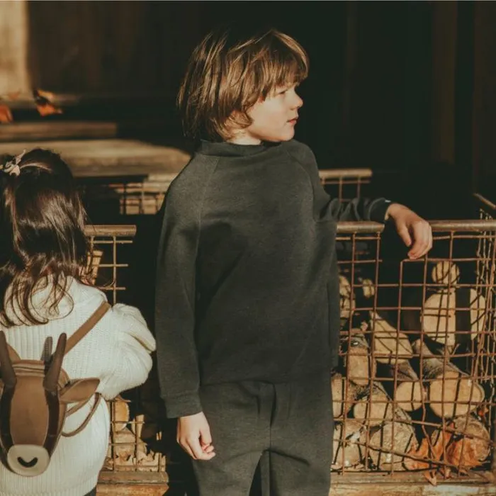 Donsje Amsterdam Sweaters and Cardigans Boys Issi Sweater Dark Grey Melange