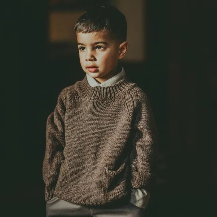 Donsje Amsterdam Sweaters and Cardigans Boys Louc Sweater Espresso Melange