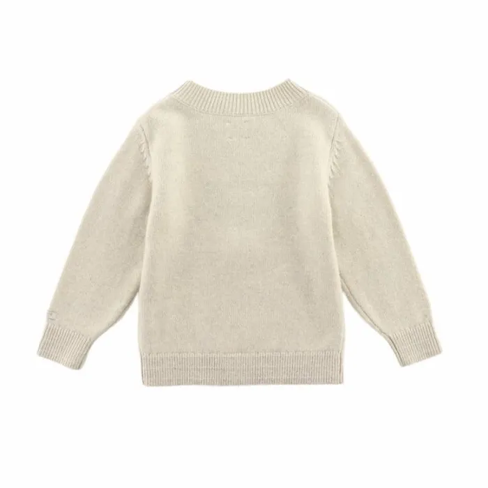Donsje Amsterdam Sweaters and Cardigans Girls Denn Merino Wool Sweater Arctic Ivory Melange