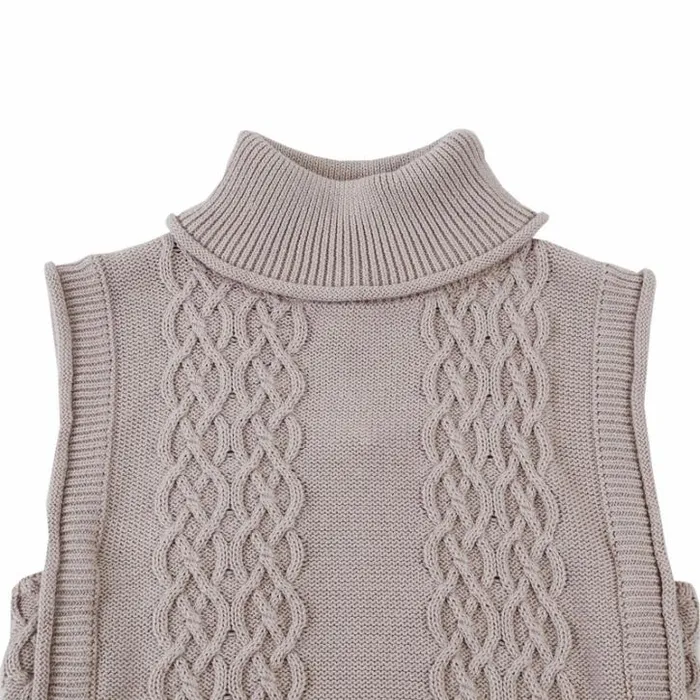 Donsje Amsterdam Sweaters and Cardigans Girls Karin Vest Soft Sand