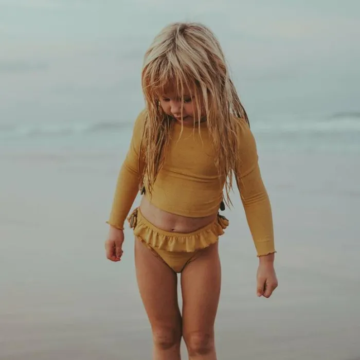 Donsje Amsterdam Swimwear Girls Nia Swim Shirt Soft Honey