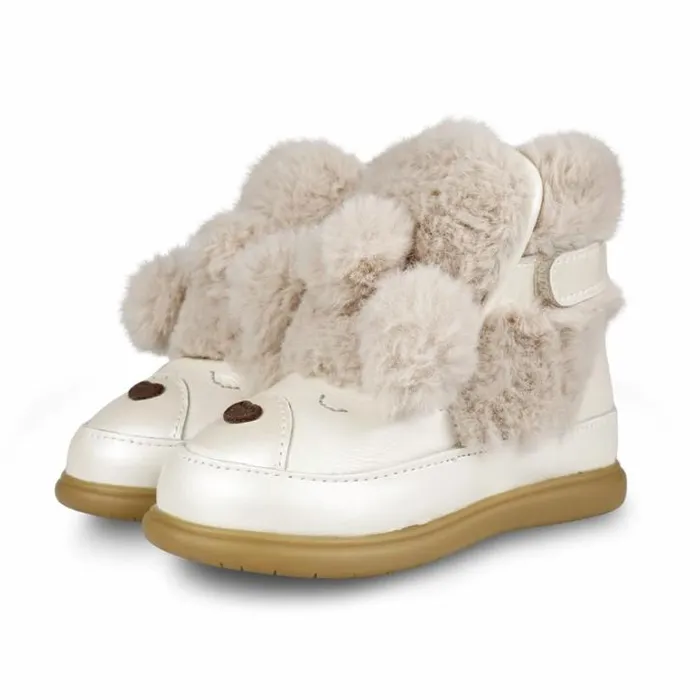Donsje Amsterdam Toddler Shoes Girls Girls Dubu Exclusive Shoes Off White Metallic Leather