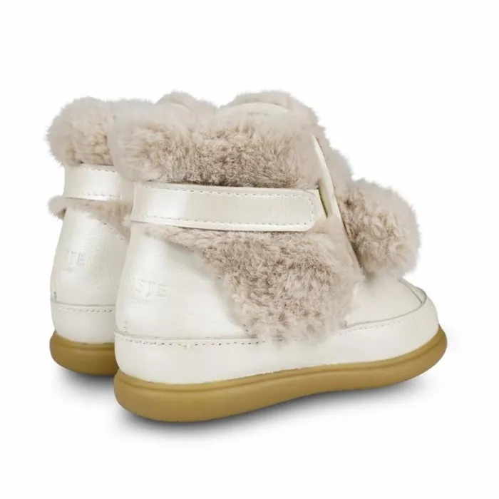 Donsje Amsterdam Toddler Shoes Girls Girls Dubu Exclusive Shoes Off White Metallic Leather