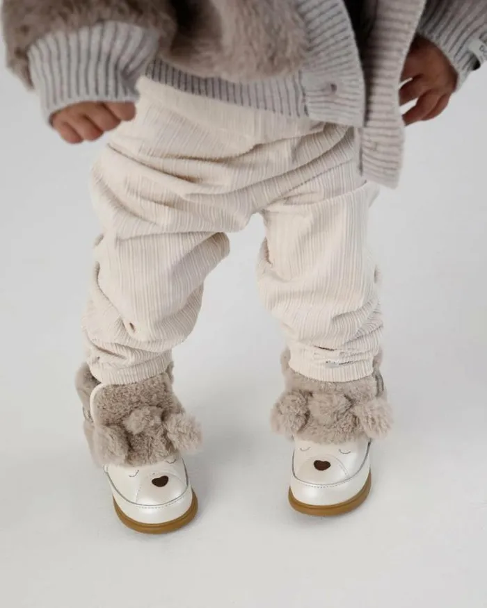 Donsje Amsterdam Toddler Shoes Girls Girls Dubu Exclusive Shoes Off White Metallic Leather