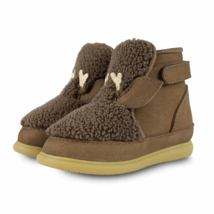 Donsje Amsterdam Toddler Shoes Girls Girls Roumi Shoes Hazelnut Curly Faux Fur